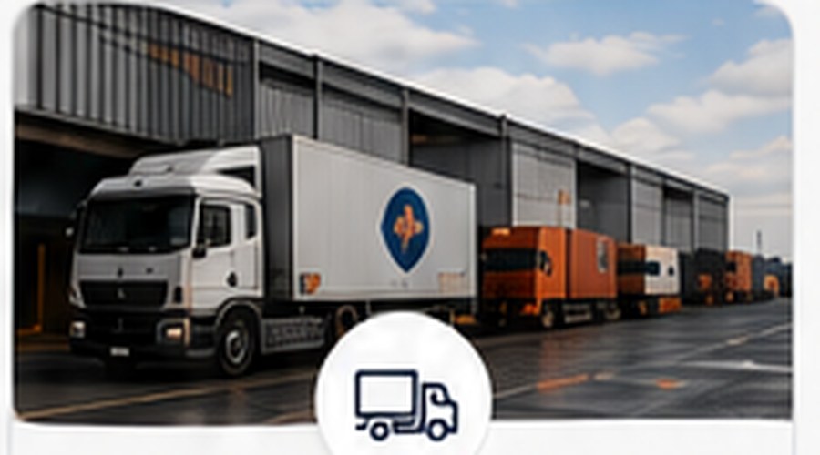 Camions et plateforme logistique